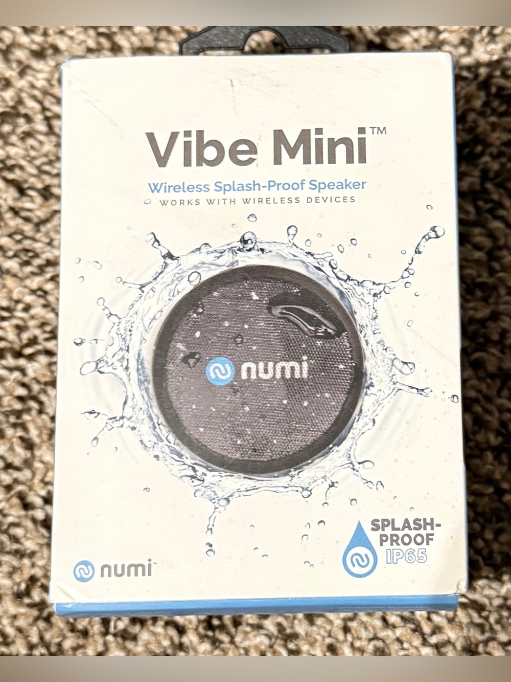 Numi Vibe Mini Portable Wireless Speaker - Black and Blue Logo